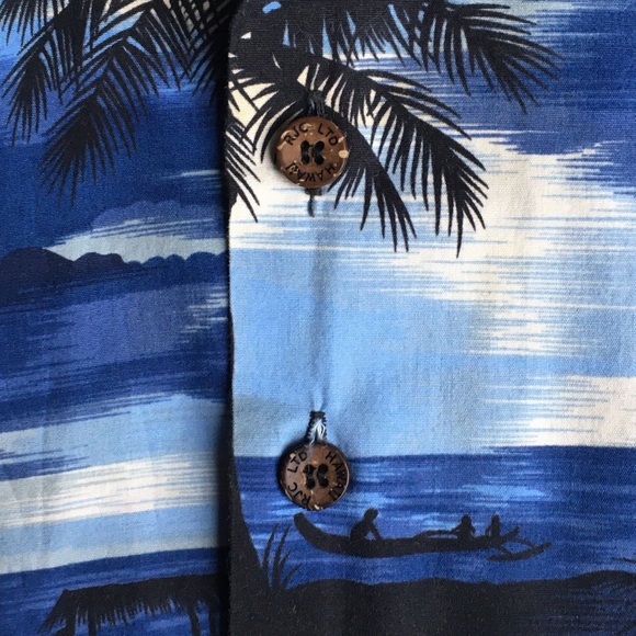 Hawaiian shirt size 18 months blue black RJC EUC - Picture 3 of 12